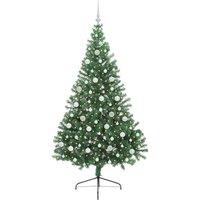 Berkfield Home Beautiful Artificial Pre-lit Christmas Tree Green 210 cm PVC