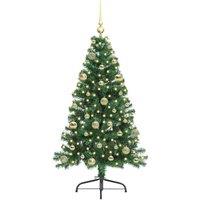 Berkfield Home Beautiful Artificial Pre-lit Christmas Tree Green 150 cm PVC