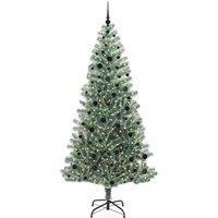 Berkfield Home Stunning Artificial Christmas Tree Snow Flocked with LED Light 240 cm in Green