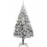Berkfield Home Green Artificial Christmas Tree with 300 LEDs with Stand Green 240 cm