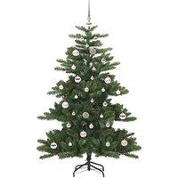 Berkfield Home Elegant Artificial Hinged Christmas Tree with 150 LEDs 150 cm PVC in Green