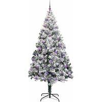 Berkfield Home Green Artificial Christmas Tree with 300 LEDs with Stand Green 240 cm