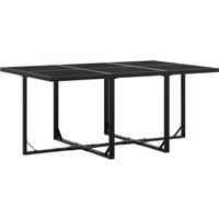 Berkfield Home Beautiful 11 Piece Garden Dining Set Black Poly Rattan