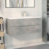 Berkfield Home Durable 2 Piece Bathroom Furniture Set Concrete Grey Engineered Wood