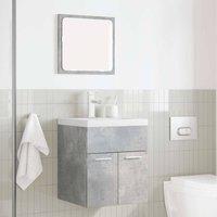 Berkfield Home Spacious 2 Piece Bathroom Furniture Set Concrete Grey Engineered Wood