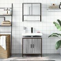 Berkfield Home Durable 2 Piece Bathroom Furniture Set Grey Sonoma Engineered Wood