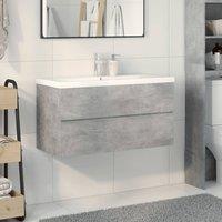 Berkfield Home Durable 2 Piece Bathroom Furniture Set Concrete Grey Engineered Wood