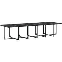 Berkfield Home Beautiful 17 Piece Garden Dining Set Black Poly Rattan