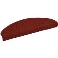 Berkfield Home Decorative 15 pcs Self-adhesive Stair Mats Needle Punch 65x21x4 cm Red | Size: Medium
