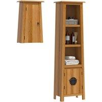 Berkfield Home Beautiful 2 Piece Bathroom Furniture Set Solid Wood Pine in Brown