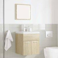 Berkfield Home Spacious 2 Piece Bathroom Furniture Set Sonoma Oak Engineered Wood in Light Tan