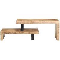 Berkfield Home Beautiful 2 Piece Coffee Table Set Solid Mango Wood in Brown