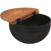 Berkfield Home Decorative 2 Piece Coffee Table Set Black Solid Wood Reclaimed