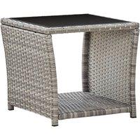 Berkfield Home Beautiful 2 Piece Garden Dining Set with Cushions Grey Poly Rattan