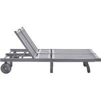 Berkfield Home Comfortable 2-Person Sun Lounger Solid Acacia Wood in Grey
