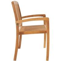 Berkfield Home Classic 2-Seater Stacking Garden Bench 128.5 cm Solid Teak Wood in Brown
