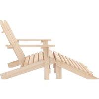 Berkfield Home Elegant 2-Seater Garden Adirondack Chair & Ottoman Fir Wood in Light Oak