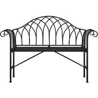 Berkfield Home Elegant 2-Seater Garden Bench 128 cm Black Steel