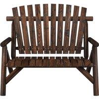 Berkfield Home Beautiful 2-Seater Garden Bench 119x85x98 cm Solid Wood Spruce in Brown | Size: 119 x 85 x 98 cm