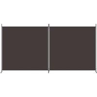 Berkfield Home Durable 2-Panel Room Divider Brown 348x180 cm Fabric