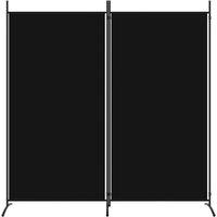 Berkfield Home Durable 2-Panel Room Divider Black 175x180 cm Fabric