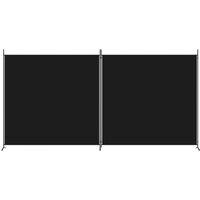 Berkfield Home Durable 2-Panel Room Divider Black 348x180 cm Fabric