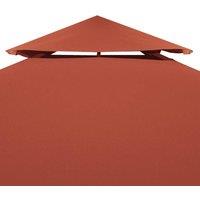 Berkfield Home Durable 2-Tier Gazebo Top Cover 310 g/m 3x3 m Terracotta