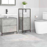 Berkfield Home Traditional 3 Piece Bath Mat Set Grey Polypropylen Non-Slip | Size: Medium