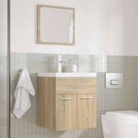Berkfield Home Practical 3 Piece Bathroom Furniture Set Sonoma Oak Engineered Wood in Light Tan