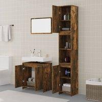 Berkfield Home Stylish 3 Piece Bathroom Furniture Set Smoked Oak Engineered Wood in Brown