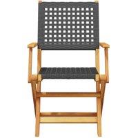 Berkfield Home Beautiful 3 Piece Bistro Set Black Poly Rattan & Solid Wood