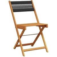Berkfield Home Beautiful 3 Piece Bistro Set Black Polypropylene & Solid Wood in Tan