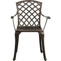 Berkfield Home Beautiful 3 Piece Bistro Set Cast Aluminium Bronze in Brown