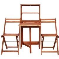 Berkfield Home Durable 3 Piece Folding Bistro Set Solid Acacia Wood in Brown