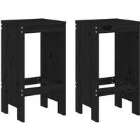 Berkfield Home Beautiful 3 Piece Garden Bar Set Black Solid Wood Pine