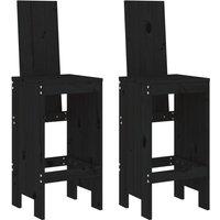 Berkfield Home Beautiful 3 Piece Garden Bar Set Black Solid Wood Pine
