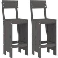 Berkfield Home Beautiful 3 Piece Garden Bar Set Grey Solid Wood Pine