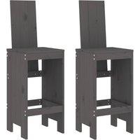 Berkfield Home Beautiful 3 Piece Garden Bar Set Grey Solid Wood Pine