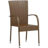 Berkfield Home Elegant 3 Piece Garden Dining Set Poly Rattan Brown