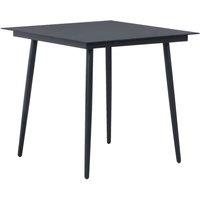 Berkfield Home Durable 3 Piece Garden Dining Set PVC Rattan Black