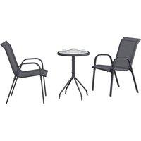 Berkfield Home Modern 3 Piece Garden Bistro Set Anthracite Textilene & Steel in Grey