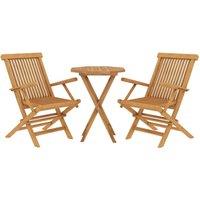 Berkfield Home Beautiful 3 Piece Garden Dining Set Solid Wood Teak in Brown