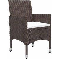 Berkfield Home Beautiful 3 Piece Garden Dining Set with Cushions Brown