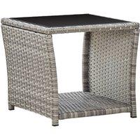 Berkfield Home Beautiful 3 Piece Garden Dining Set with Cushions Grey Poly Rattan