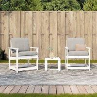 Berkfield Home Beautiful 3 Piece Garden Lounge Set White Solid Wood Pine