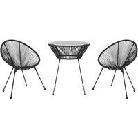 Berkfield Home Timeless 3 Piece Outdoor Dining Set PVC Rattan Black