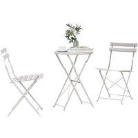 Berkfield Home Traditional 3-Piece Beige Steel Folding Bistro Set