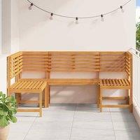 Berkfield Home Charming 3-Piece Garden Bench Set - Solid Acacia Wood in Brown