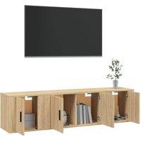Berkfield Home Classic 3 Piece TV Cabinet Set Sonoma Oak Engineered Wood in Light Tan