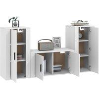 Berkfield Home Classic 3 Piece TV Cabinet Set White Engineered Wood